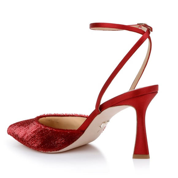 Badgley Mischka Red Lyric Plush Ankle Straps - Picture 3 of 13